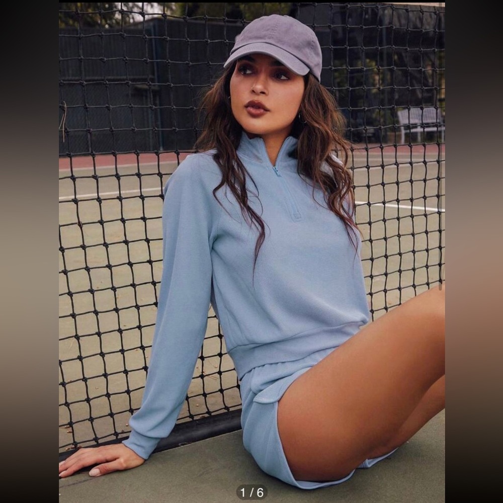 Brand New Half Zip Sweatshirt + Shorts Set